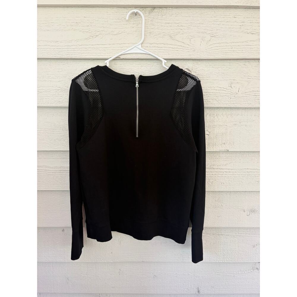 Banana Republic Black Long Sleeve Top Mesh Shoulder Detail Size M - Picture 4 of 4